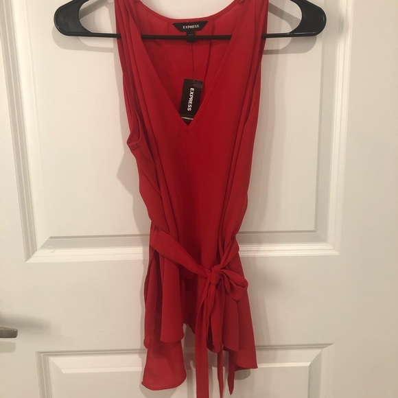 Express top, XS, Red, Open Back, Tie detail - Picture 5 of 7
